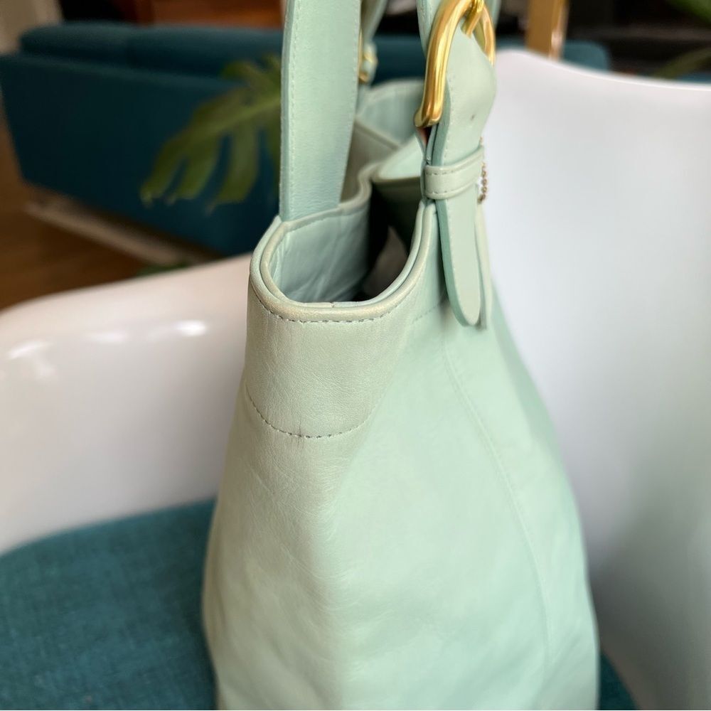 COACH Vintage XL Soho Duffle Tote Shoulder Bag 4082 Aqua Glovetanned Leather USA - Picture 13 of 16